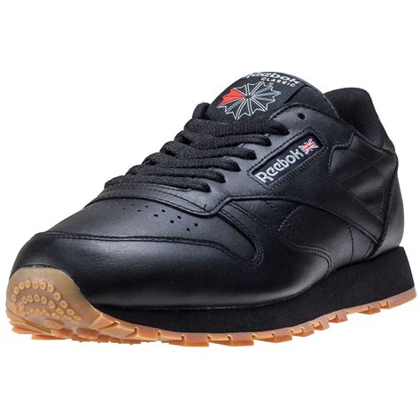 Reebok Classic Leather Mens Trainers Black Gum New Shoes | eBay