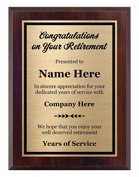 Buy Customized Retirement Plaque 8x10 - Personalized Gift for Co-worker ...