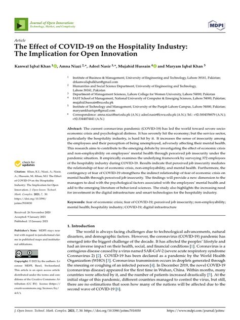 The Effect of COVID-19 On The Hospitality Industry | PDF | Employment ...