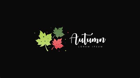 Autumn Logo Design Concept Vector Isolated in Black Background ...