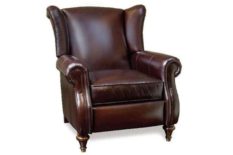 Chamberlain Leather Wingback Recliner Chair With Rolled Arms - Club ...