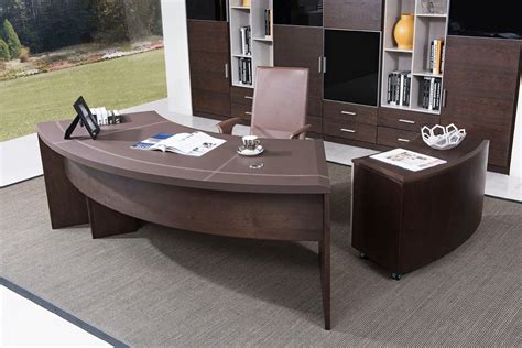 Modern Executive Office Desk with Cabinet in Oak Wood - Click Image to ...