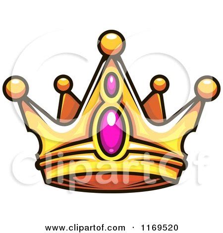 Clipart of a Gold Crown Adorned with Gems 2 - Royalty Free Vector ...