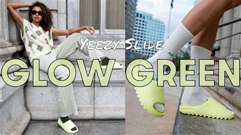 YEEZY SLIDE GLOW GREEN HOW TO STYLE and ON FOOT REVIEW: THE BRIGHTEST ...