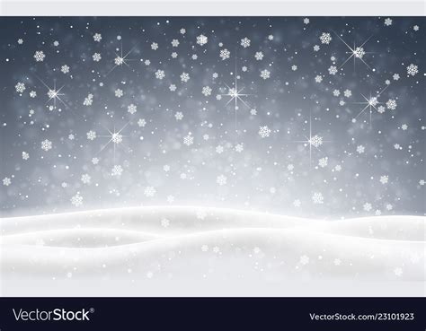 Christmas background of falling snow winter night Vector Image