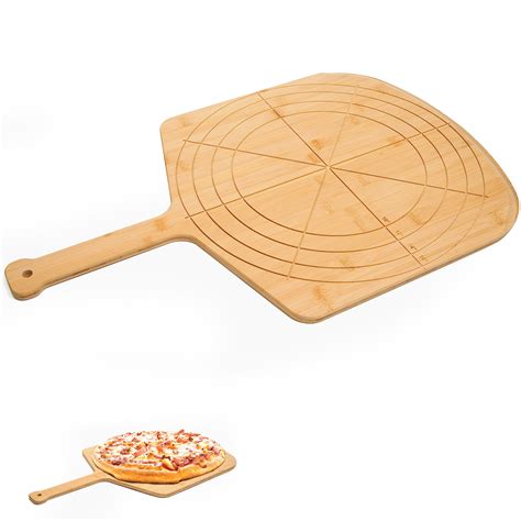 Loftern Wooden Pizza Peel 16 Inch Board with Engraved Sizes - Multi ...