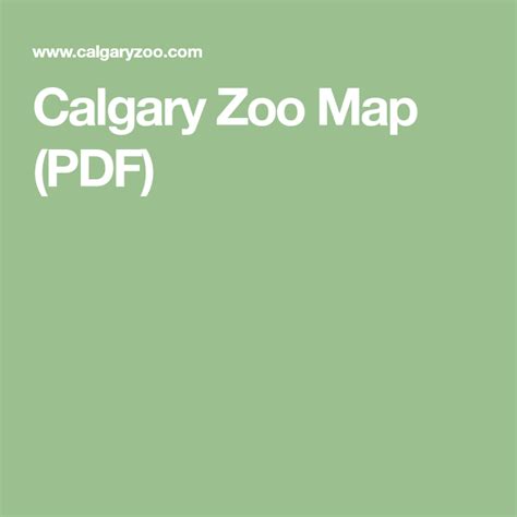 Calgary Zoo Map (PDF) Zoo Map, Canadian Rockies, Calgary, Pdf, Travel ...