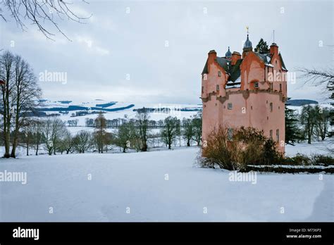 CRAIGIEVAR CASTLE ABERDEENSHIRE SCOTLAND THE PINK CASTLE SURROUNDED BY ...