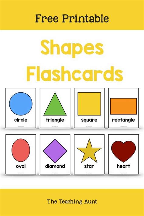 Shapes Flashcards Free Printable - The Teaching Aunt | Shapes ...