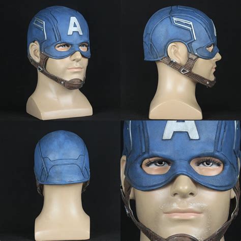 Captain America Mask Cosplay Latex Helmet Avengers Infinity War Masks ...