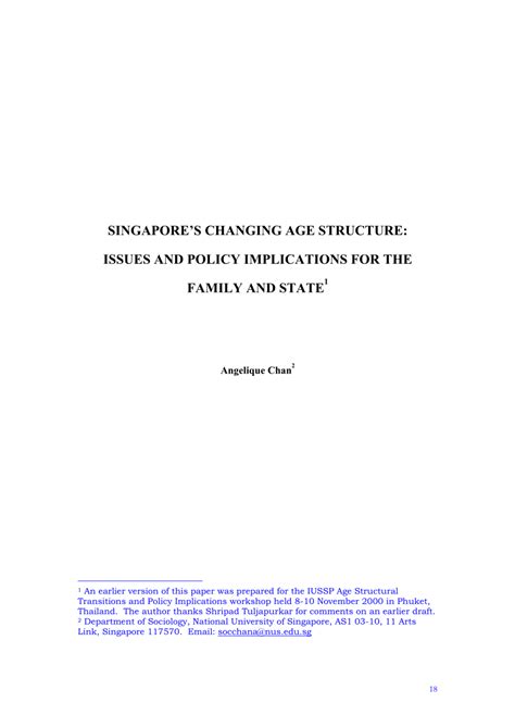 (PDF) Singapore’s Changing Age Structure: Issues and Policy ...