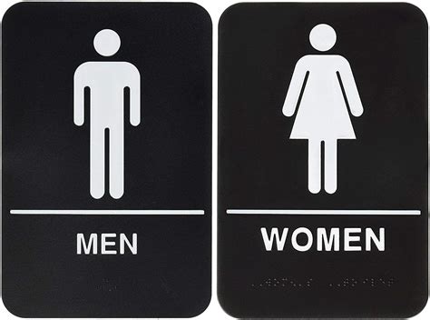 2 Items Man and Woman Bathroom Signs for Door Original Ada Approved All ...