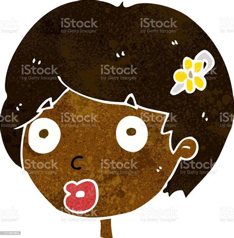 Cartoon Surprised Female Face Stock Illustration - Download Image Now ...