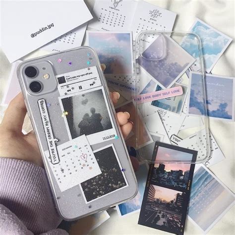 Aesthetic phone | clear phone case | purple | diy | Diy phone case ...