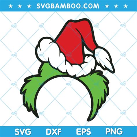 Santa Hat Grinch SVG, Christmas Santa Hat SVG