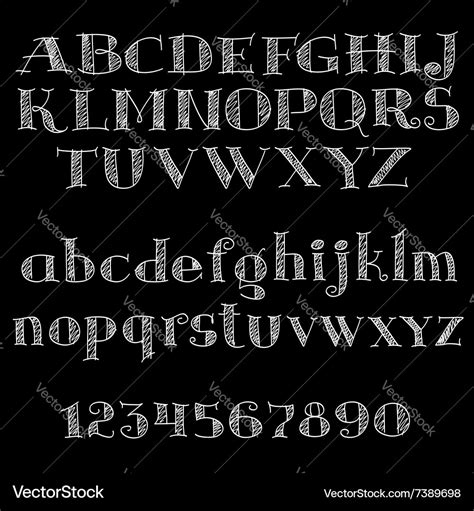 Chalk font or type alphabet on blackboard Vector Image