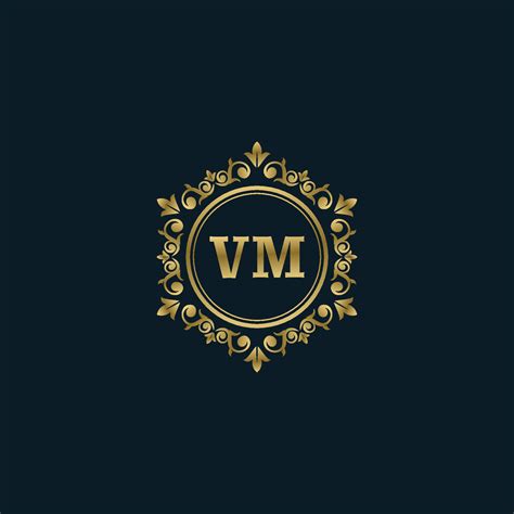 Letter VM logo with Luxury Gold template. Elegance logo vector template ...