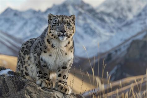 Premium Photo | A portrait of a Tian Shan snow leopard in a natural setting