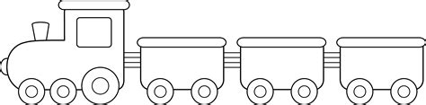 Cute Colorable Train Design - Free Clip Art