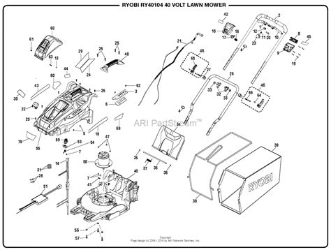 Homelite RY40104 40 Volt Lawn Mower Mfg. No. 107928023 Parts Diagram ...