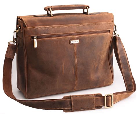 Visconti Large Mens Distressed Leather Briefcase Messenger Bag A4 ...