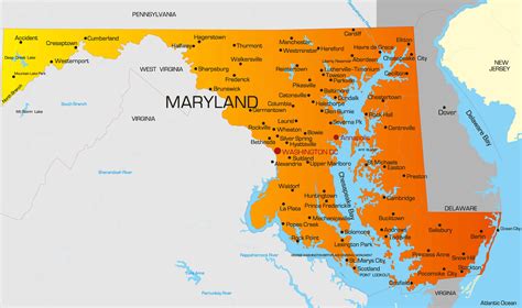 Maryland Map - Guide of the World