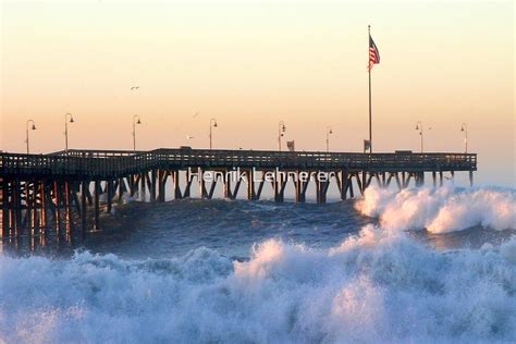 "Ocean Wave Storm Pier" by Henrik Lehnerer | Redbubble