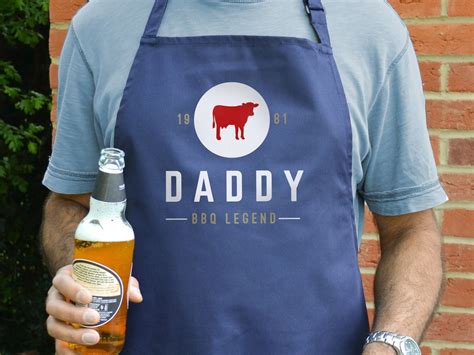 Personalised Apron Barbecue Legend Apron Dad Apron - Etsy