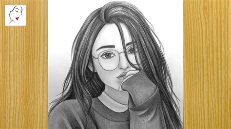 How to draw a Beautiful Girl with Glasses step by step | A Cute Face ...