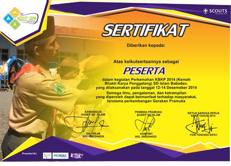 Desain Sertifikat Kegiatan Pramuka 5