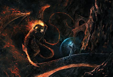 Balrog Vs Gandalf in the Mines of Moria by Dmitry Yakhouski (2022 ...