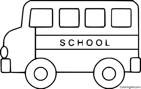 School Bus Outline Coloring Page - ColoringAll