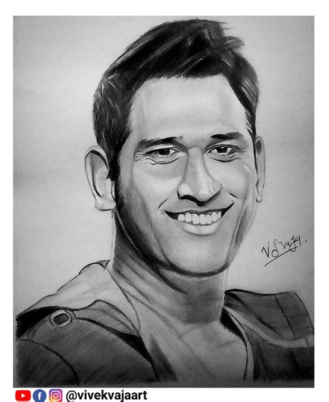 Mahendra Singh Dhoni Easy Drawing ~ Free Mock-up