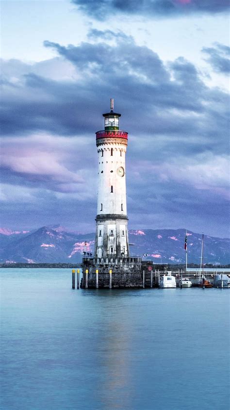 Lindau Lighthouse at dusk - backiee