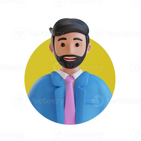 business manager 3D cartoon avatar portrait 11381910 PNG