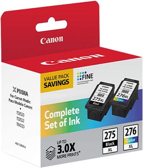 Canon Multicolor Ink for Printer PG-275 XL / CL-276 XL Compatible to ...