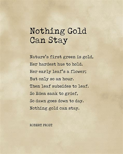 Nothing Gold Can Stay - Robert Frost Poem - Typewriter Print 3 Greeting ...