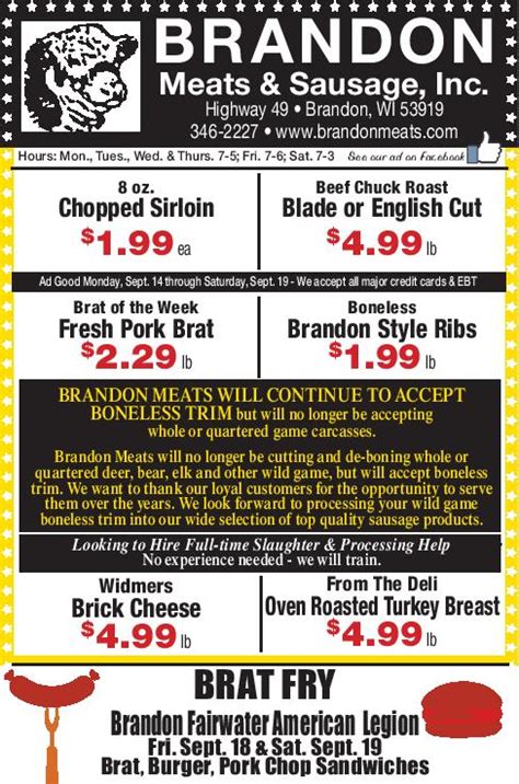 Meat Sales near me Waupun, Steaks on Sale Ripon, Deals, Brandon Meats