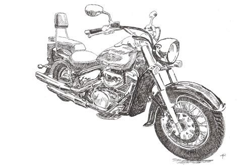 Harley Davidson Motorcycle Pen and Ink Drawing - Etsy