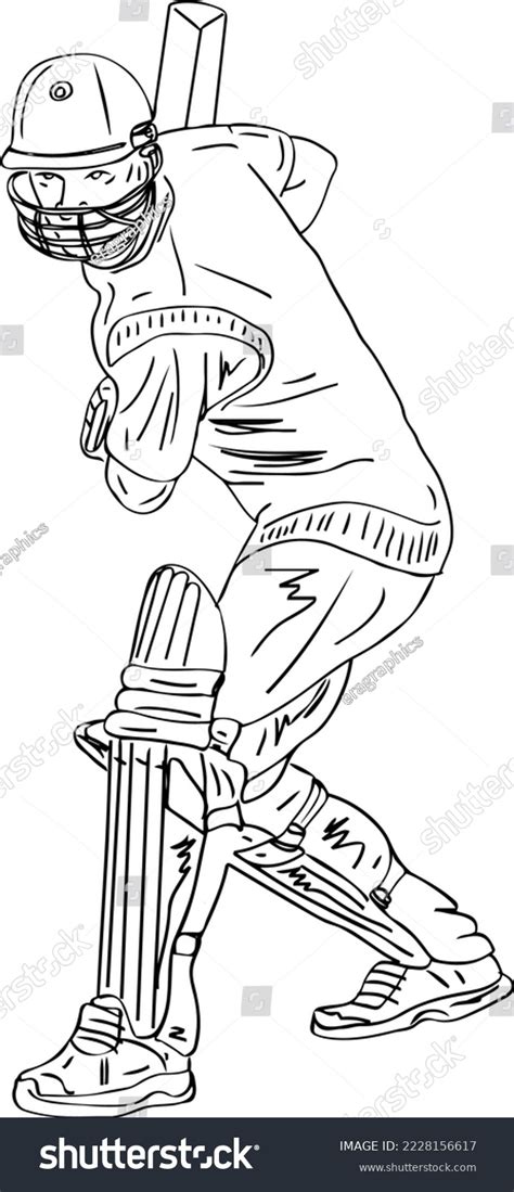 T20 Cricket Batsman Sketch Drawing Vector Stock Vector (Royalty Free ...