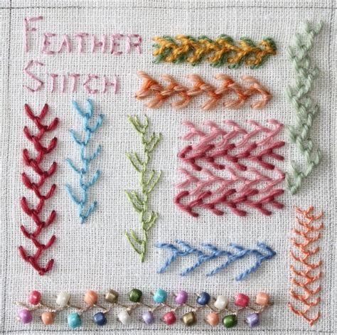 A large collection of embroidery stitches. Part 11 | Feather stitch ...