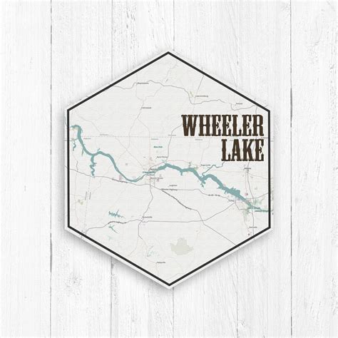 Wheeler Lake Alabama Hexagon Lake Map by Printed Marketplace - Etsy