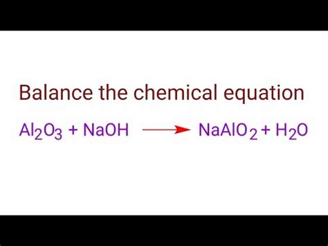 Al2O3+NaOH=NaAlO2+H2O balance the chemical equation. Aluminium oxide ...