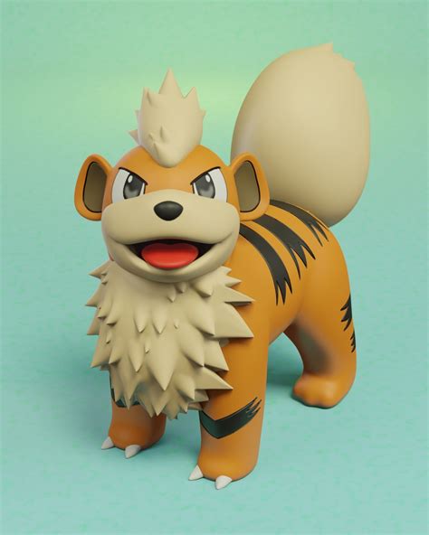 pokemon growlithe evolution pack 3D model 3D printable | CGTrader