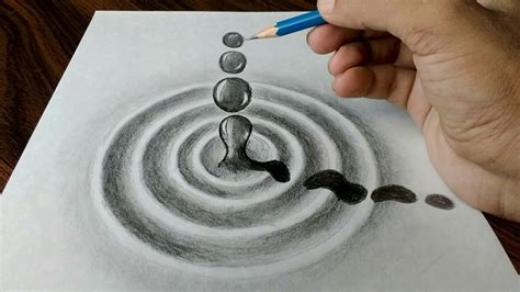 Water Drop Pencil Drawing ~ Water Drawing Drawings 3d Realistic Drop ...