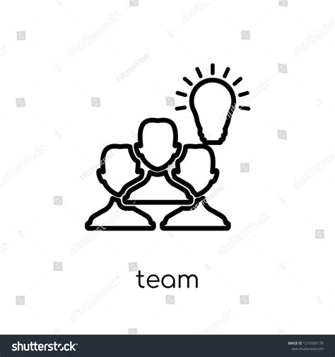 Team Icon Trendy Modern Flat Linear Stock Vector (Royalty Free) 1216509178