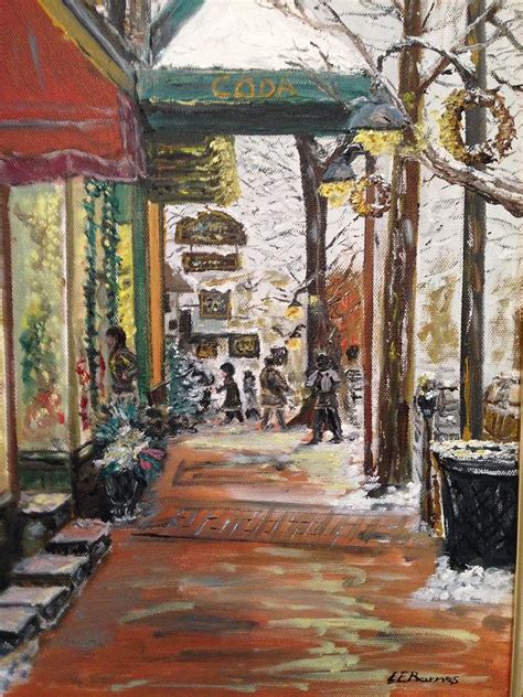 Christmas in Lambertville NJ Painting by Lawrence E Barnes