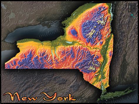 Physical Map Of New York