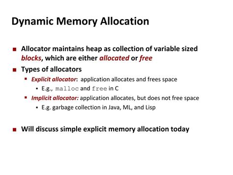 PPT - 1 . Dynamic Memory Allocation PowerPoint Presentation, free ...