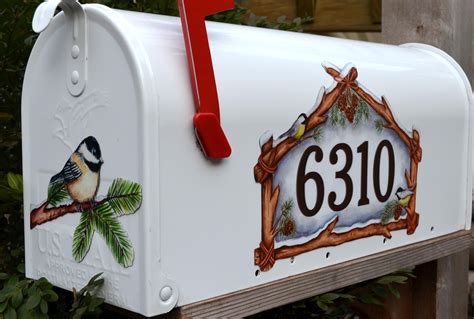 Mailbox Magnet Partial Cover Chickadee Winter Personalized House ...